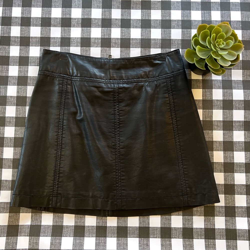 Free People Faux Leather Mini Skirt - Size 4
